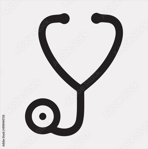The stethoscope symbol health logo silhouette vector on a white background