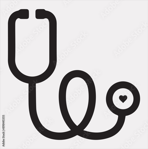 The stethoscope symbol health logo silhouette vector on a white background