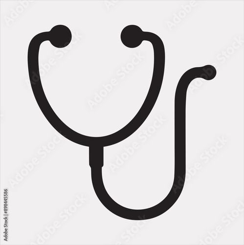 The stethoscope symbol health logo silhouette vector on a white background