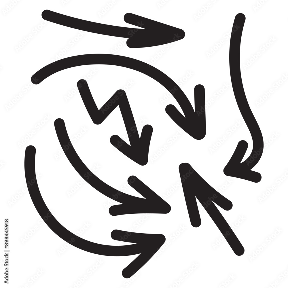Set of Hand drawn vector arrows doodle on white background.design element vector illustration. Set of Hand drawn vector arrows doodle on white background.design element vector illustration.