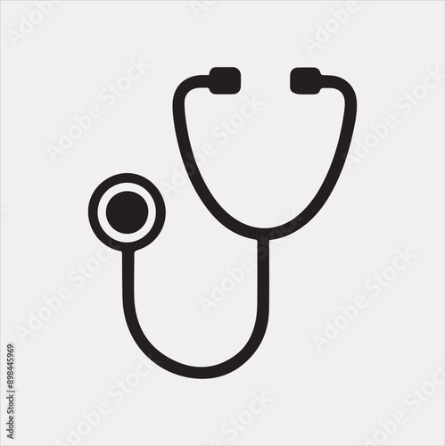 The stethoscope symbol health logo silhouette vector on a white background