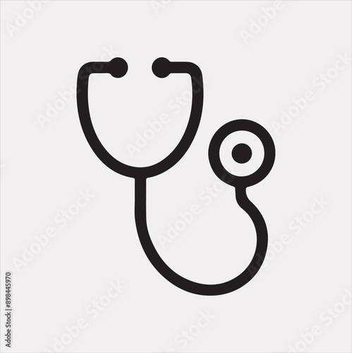 The stethoscope symbol health logo silhouette vector on a white background