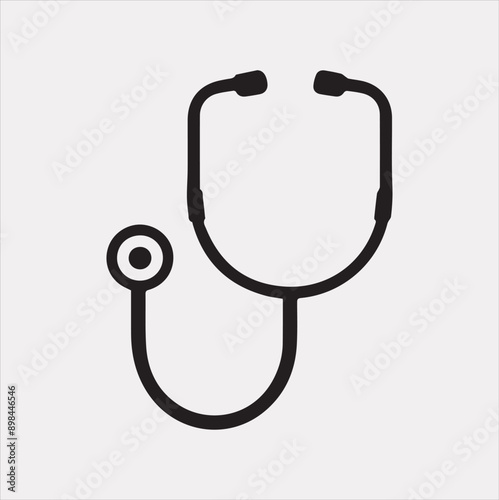 The stethoscope symbol health logo silhouette vector on a white background