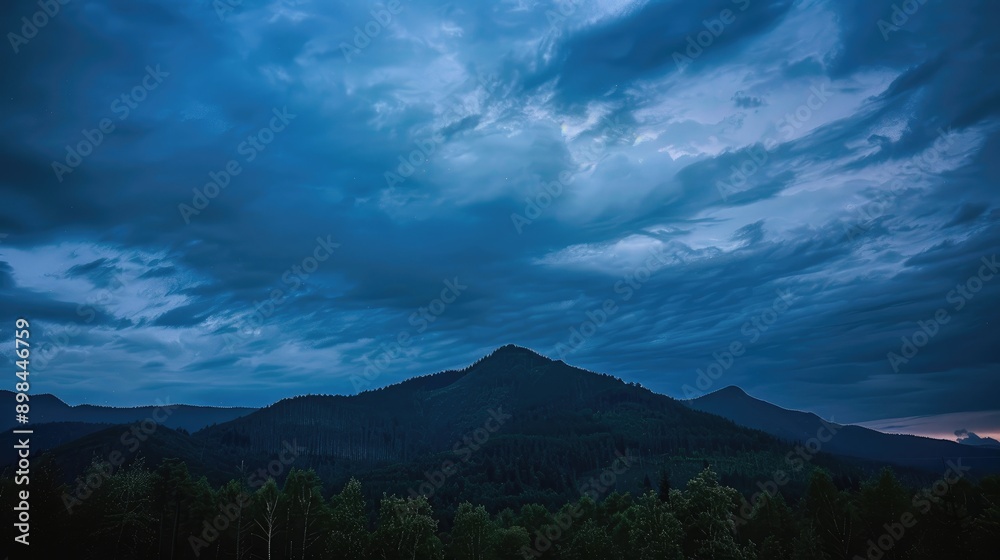 Dusk Mountain with Cloudy Sky Dusk Mountain with Cloudy Sky