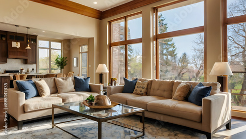 The rooms inside the house have sofas.