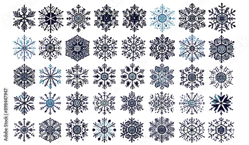 Collection of Snowflake Designs in Different Shapes and Sizes