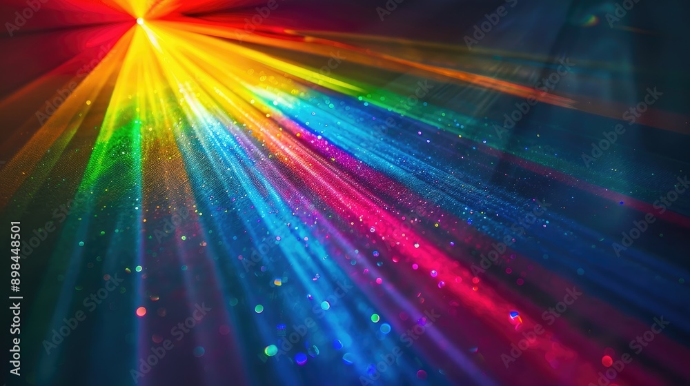Vibrant spectrum created by a prism separating white light into colors Vibrant spectrum created by a prism separating white light into colors