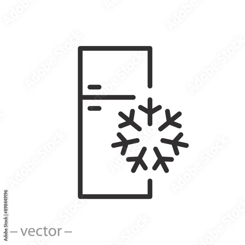 refrigerator icon, freezer, line vector illustration, for website, app, ui
