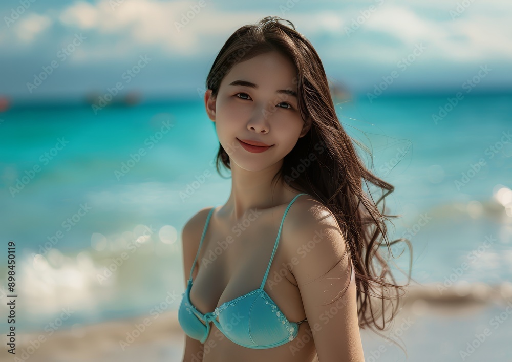Relaxed Woman Enjoying the Beach Relaxed Woman Enjoying the Beach
