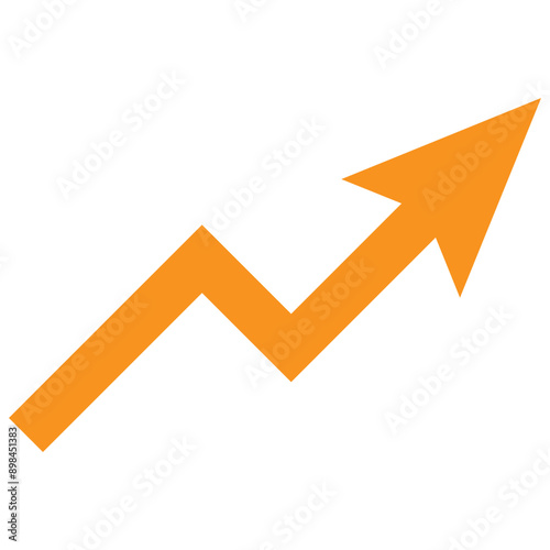 Growing business green arrow on white. Profit arow Vector illustration.Business concept, growing chart. Concept of sales symbol icon with arrow moving up. Economic Arrow With Growing Trend