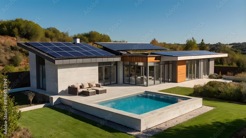 House with solar panels House with solar panels