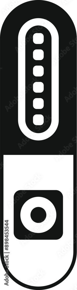 Simple black and white icon of a digital thermometer Simple black and white icon of a digital thermometer