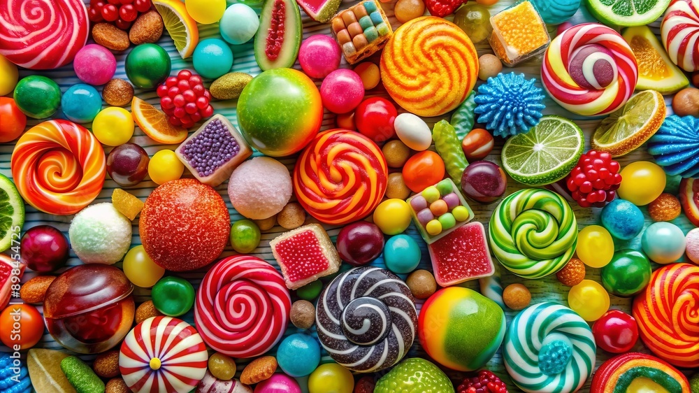 Fototapeta premium Colorful Candy and Gummy Background.