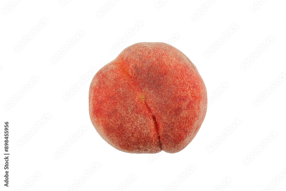Fresh red flat peaches. Flat saturn peaches. Chinese flat peaches isolated on a white background. Fresh red flat peaches. Flat saturn peaches. Chinese flat peaches isolated on a white background.