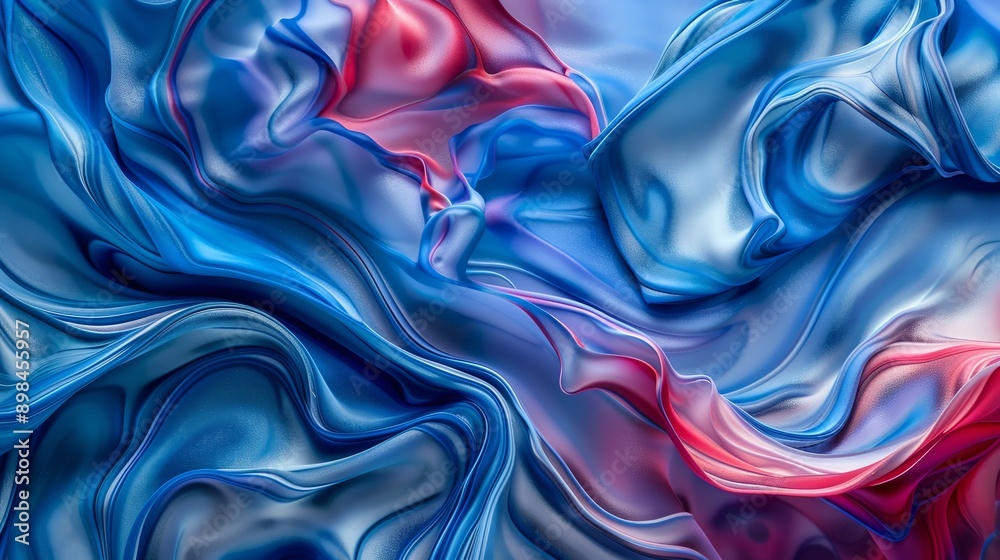 Obraz premium Abstract blue and red background flowing in a wave pattern
