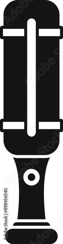 Black silhouette of a uv disinfection lamp for sterilizing air and surfaces