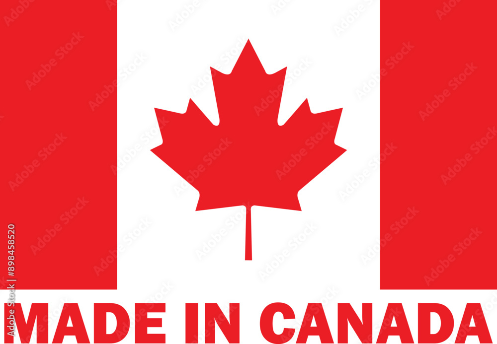Fototapeta premium Made in Canada, Make in Canada, Manufacture sign, Canadian product icon, Made in Canada icon, Made in Canada with Flag
