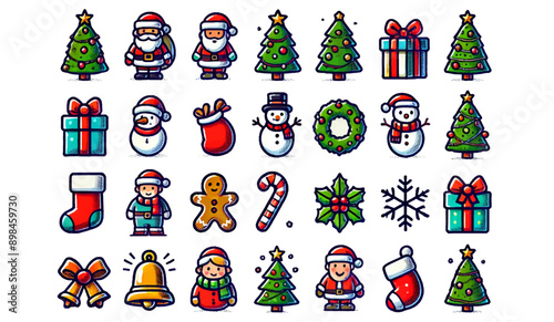 Collection of Cute Christmas Characters and Decorations