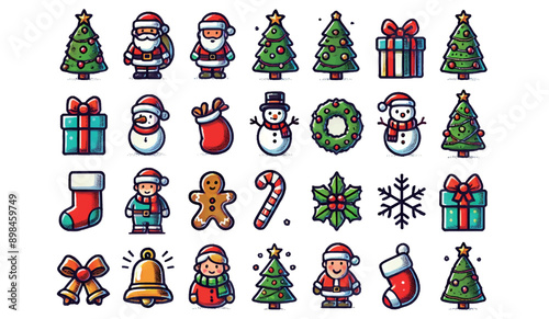 Collection of Cute Christmas Characters and Decorations