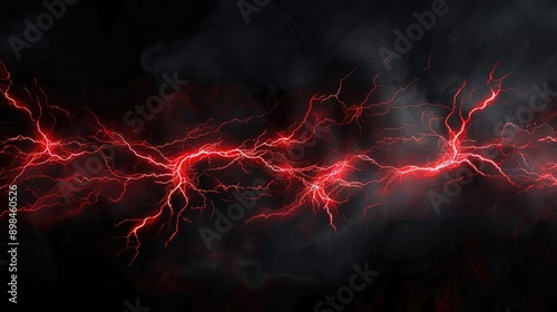 red lightning on black  background photo