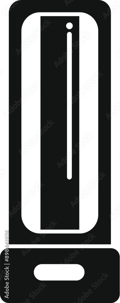 Black silhouette of a modern air purifier, helping to improve indoor air quality Black silhouette of a modern air purifier, helping to improve indoor air quality