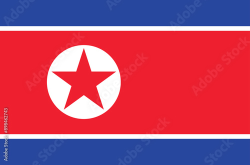 North Korea flag design. North Korean national pride. Vector Illustration. 