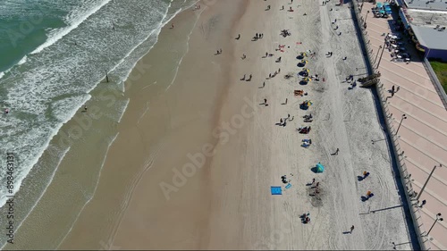Daytona Beach Aerial Birds eye over Beach shores