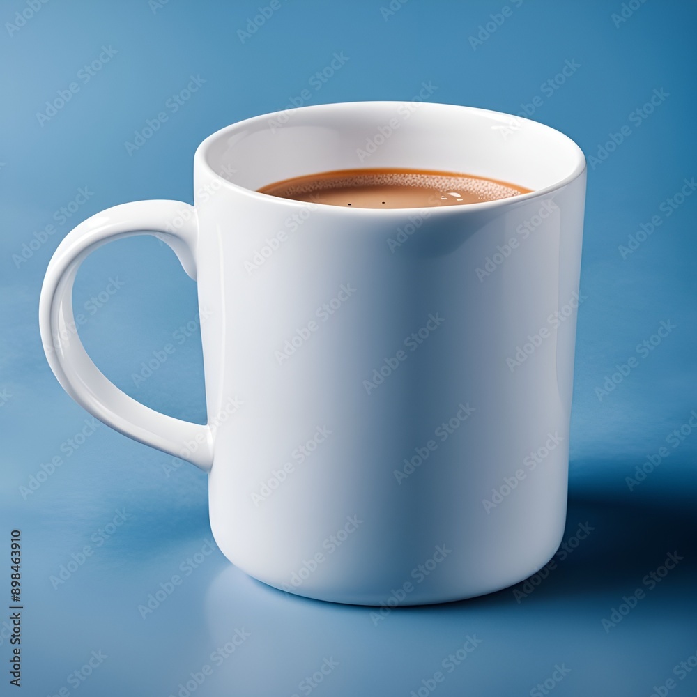 Ceramic mug on blue background. Blank drink cup for your design. Cup Mockup
Ceramic mug on blue background. Blank drink cup for your design. Cup Mockup