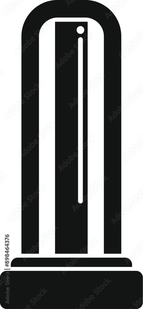 Fototapeta premium Uv lamp icon emitting sterilizing rays, a symbol of ultraviolet light disinfection