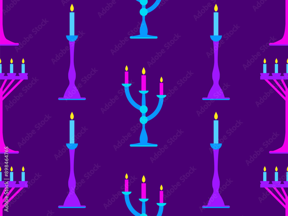 Seamless pattern with candlesticks in a minimalist style. Candlestick with candles. Candle holder with burning candles. Design for wallpapers, wrappers, covers and banners. Vector illustration Seamless pattern with candlesticks in a minimalist style. Candlestick with candles. Candle holder with burning candles. Design for wallpapers, wrappers, covers and banners. Vector illustration