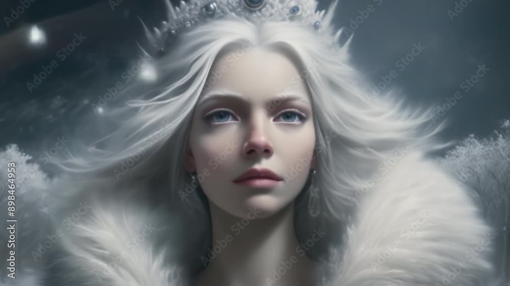 Beautiful winter fairytale princes. Cinematic fantasy video. Fairy tale, fable concept. Frozen landscape. Beautiful winter fairytale princes. Cinematic fantasy video. Fairy tale, fable concept. Frozen landscape.