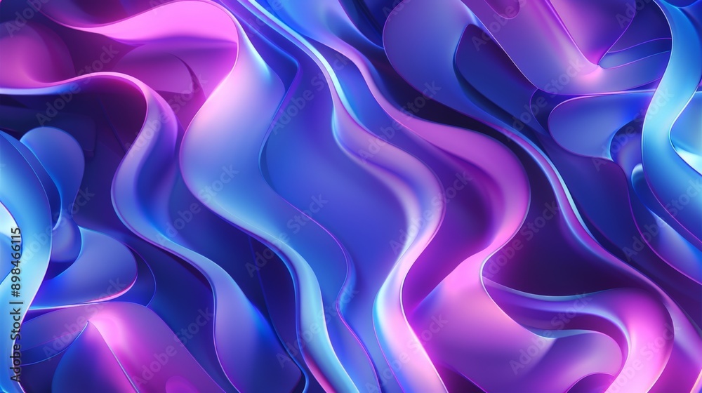 Obraz premium Abstract background forming wavy pattern with blue and purple gradient