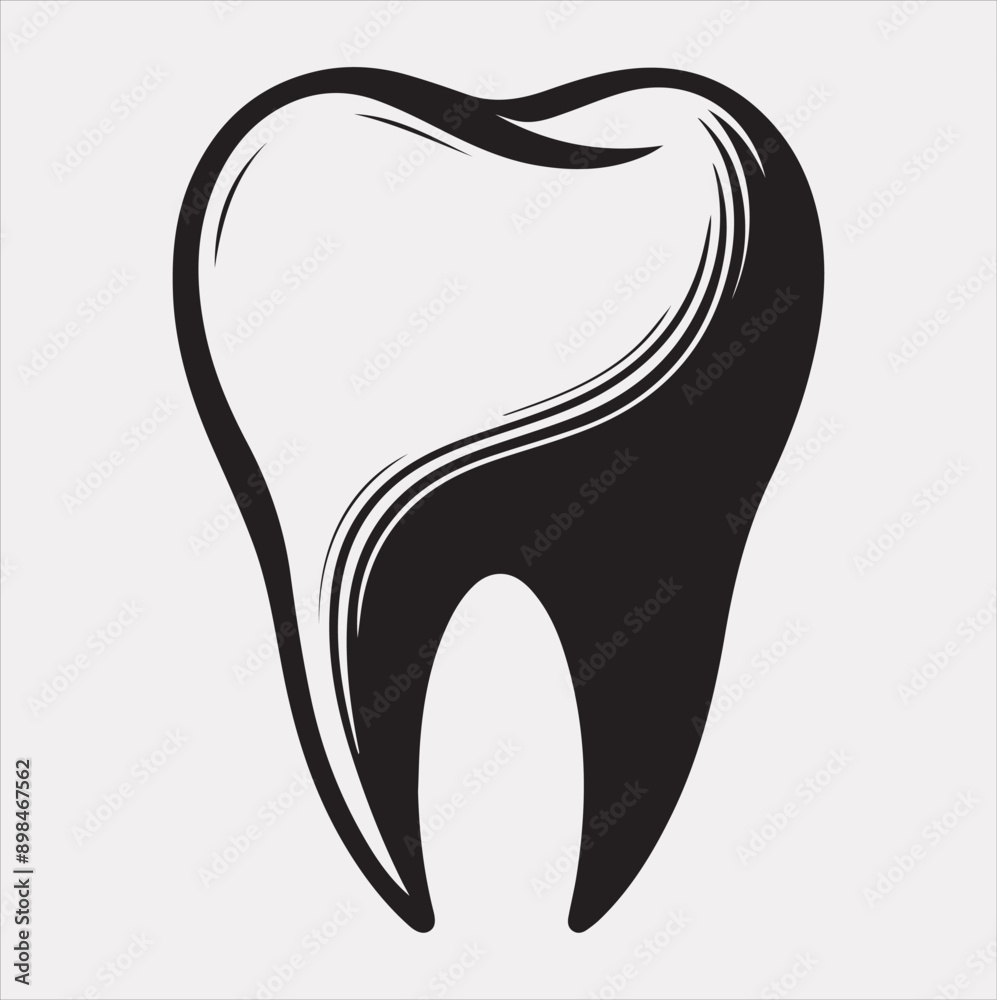 Tooth vector silhouette on white background Tooth vector silhouette on white background