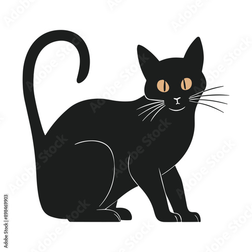 Spooky Halloween cat silhouette vector for eerie designs