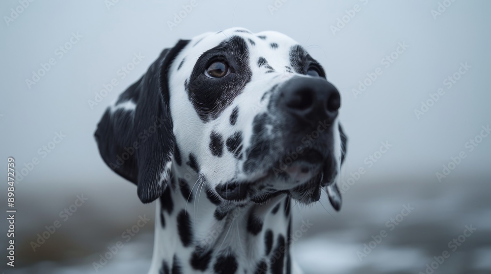 Charming dalmatian dog poses outdoors, looking hopeful and cute. This loyal pet embodies playfulness and friendliness, perfect for various creative uses Charming dalmatian dog poses outdoors, looking hopeful and cute. This loyal pet embodies playfulness and friendliness, perfect for various creative uses