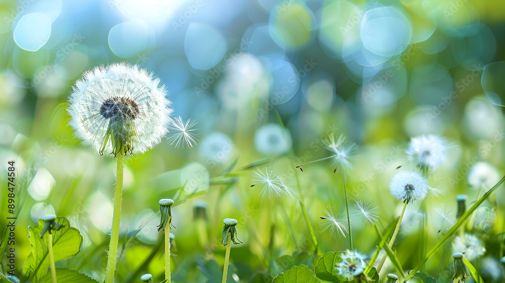 White dandelion with green background. nature green backgound ,Defocus abstract blurred background of the dandelion flower ,A lot of dandelions bloom in spring
White dandelion with green background. nature green backgound ,Defocus abstract blurred background of the dandelion flower ,A lot of dandelions bloom in spring