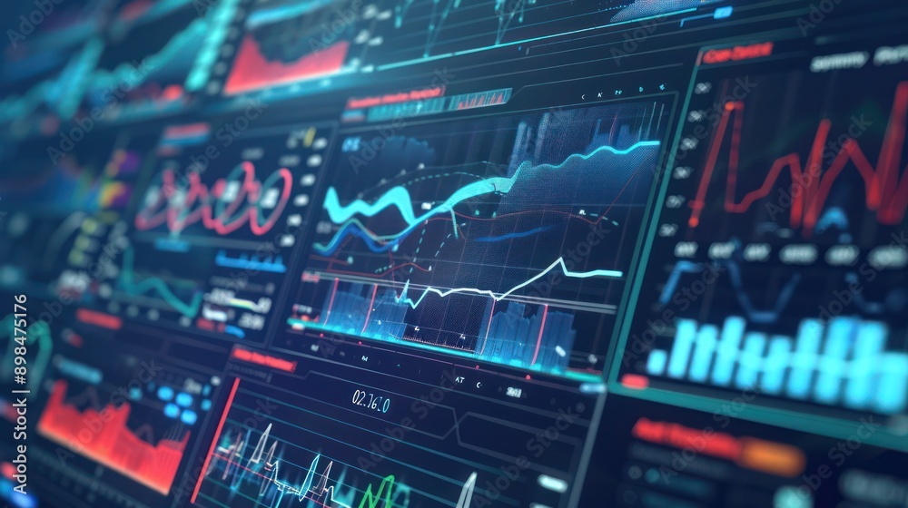 Healthcare data analytics dashboard showing vital signs and patient statistics in real-time. Healthcare data analytics dashboard showing vital signs and patient statistics in real-time.
