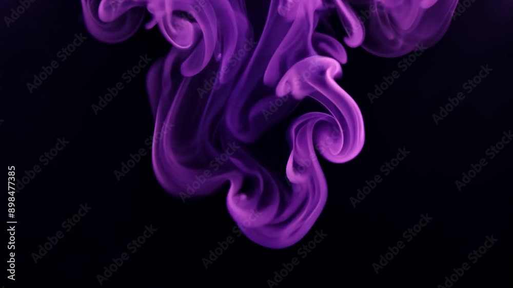 Abstract Purple Smoke Swirling Elegantly Against a Dark Background