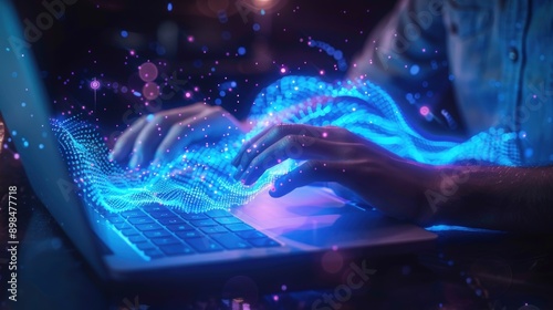 Digital Data Flow on a Laptop © Bigate.Creative