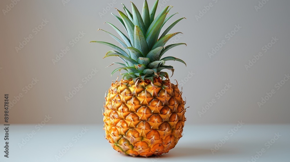 Ripe Whole Pineapple Isolated on White Background for Fresh Tropical Fruit Concept Ripe Whole Pineapple Isolated on White Background for Fresh Tropical Fruit Concept