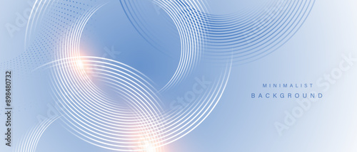 Abstract blue modern background with circle elements. Digital technology concept. vector illustration