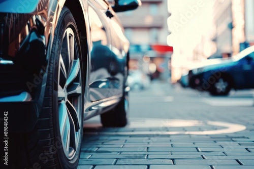 Wallpaper Mural modern car parked in outdoor lot used car sales, rental service, and car dealership concepts Torontodigital.ca