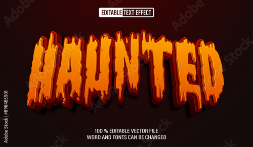 Editable 3d text style effect - Haunted Halloween text effect Template