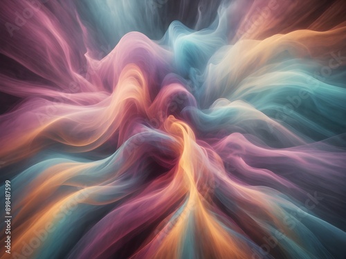 Mesmerizing swirls of colorful smoke against a black canvas