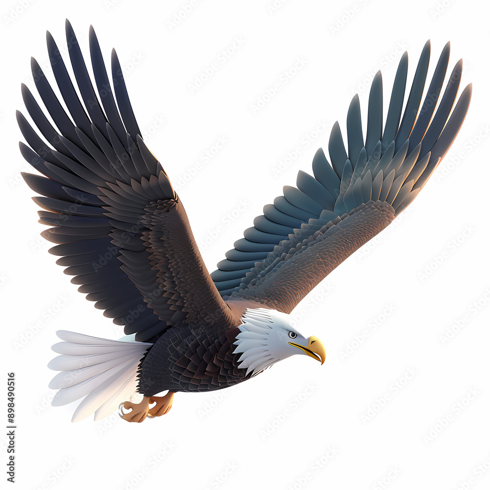 Naklejka premium 3D eagle in white background vector image
