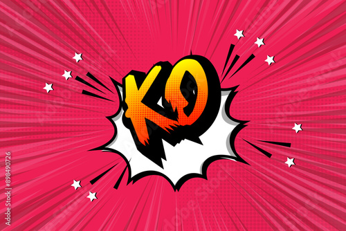 Ko,knockout retro game on blue arcade background .pixel art .8 bit game.arcade screen.retro game. for game assets in vector illustrations.pop art.