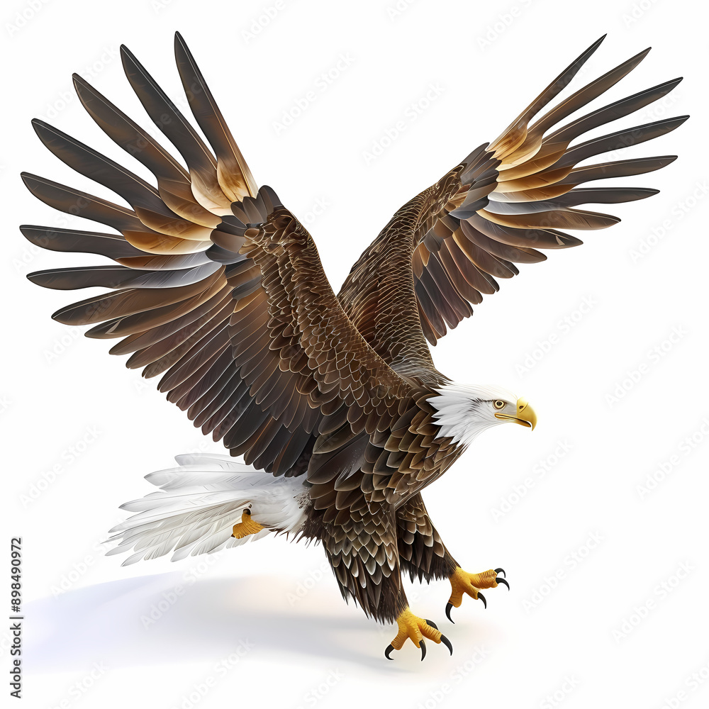 Obraz premium 3D eagle in white background vector image