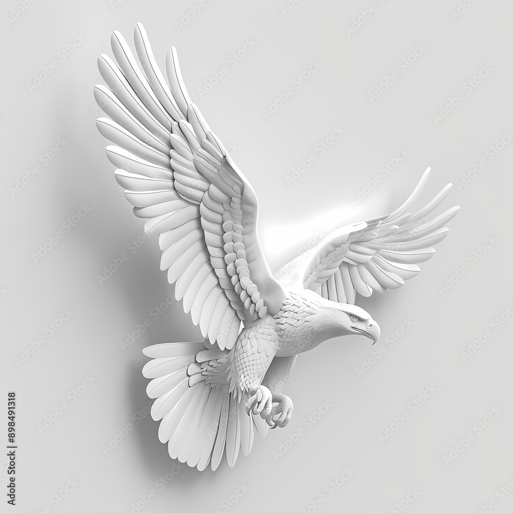 Obraz premium 3D eagle in white background vector image