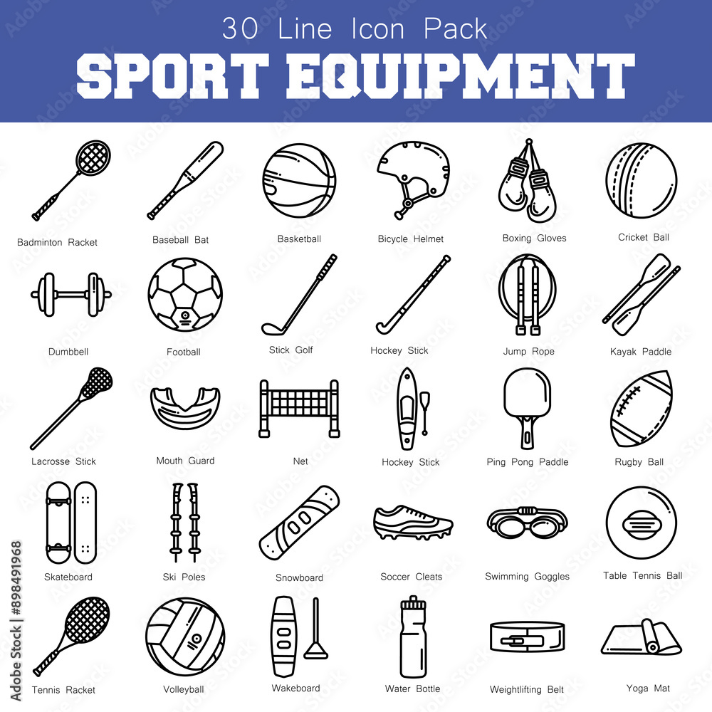 Obraz premium The Sport Equipment icon represents various sports gear, ideal for fitness websites, athletic blogs, and training-related projects.