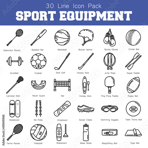 The Sport Equipment icon represents various sports gear, ideal for fitness websites, athletic blogs, and training-related projects.